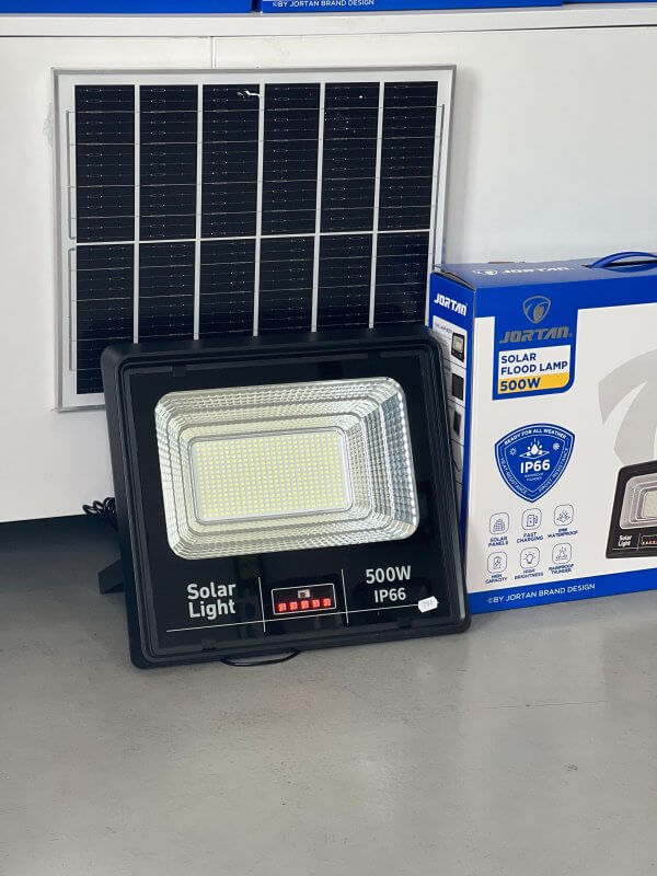 Set 2X Proiectoare solare puternice Jortan de 500W,400 LED-uri SMD, panou solar si telecomanda, IP66 - imagine 2